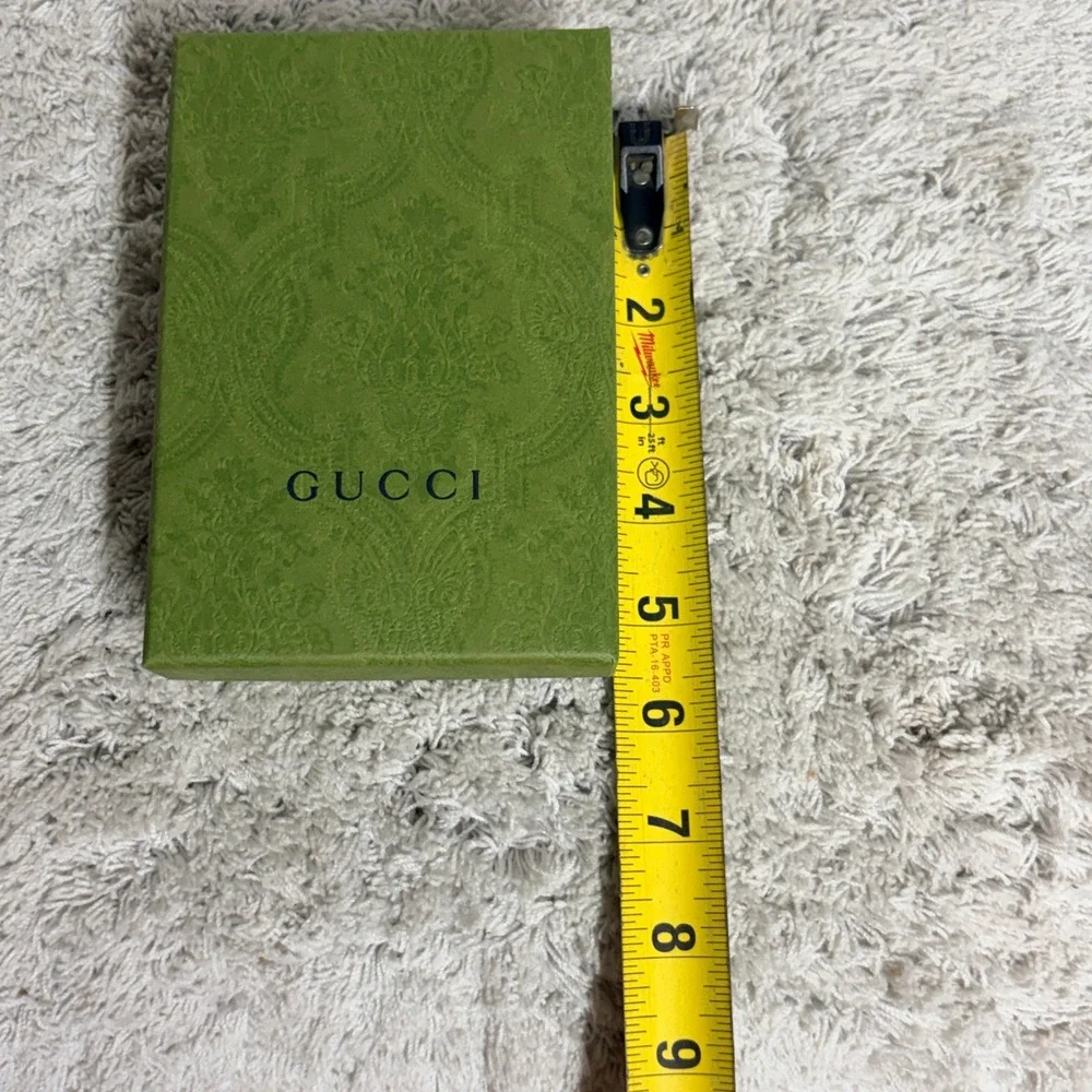 Gucci Green Embossed Damask Presentation Gift Box with Care Booklets 5.75x4in